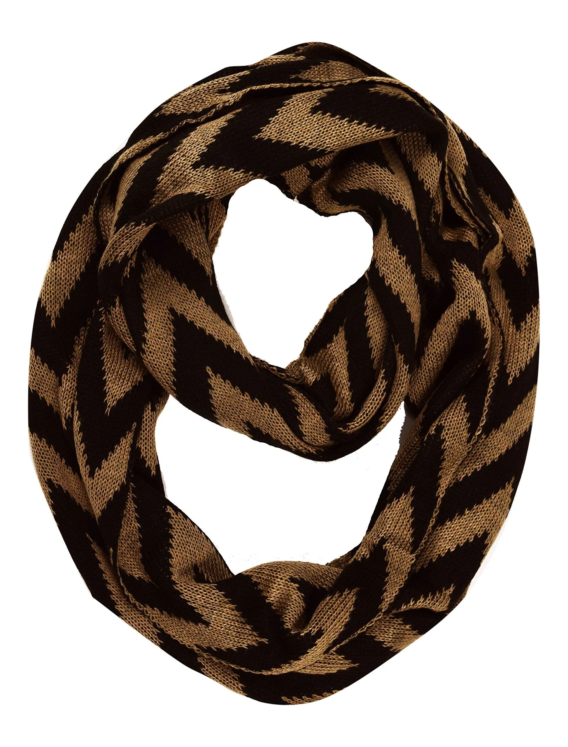 Stylish Winter Warm Soft Knit Chevron ZigZag Infinity Loop Scarf