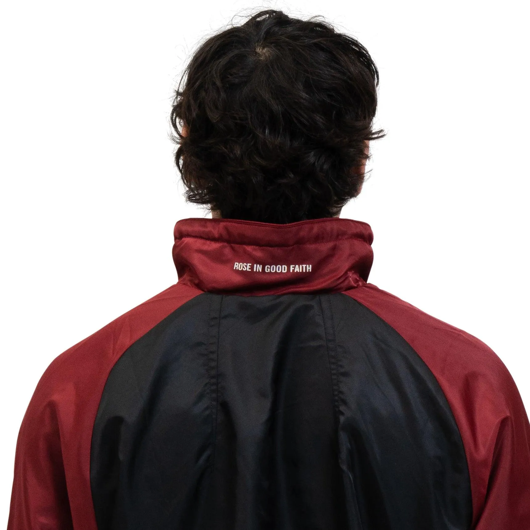 SUEDE LINED TRACK BOMBER BLK/RED