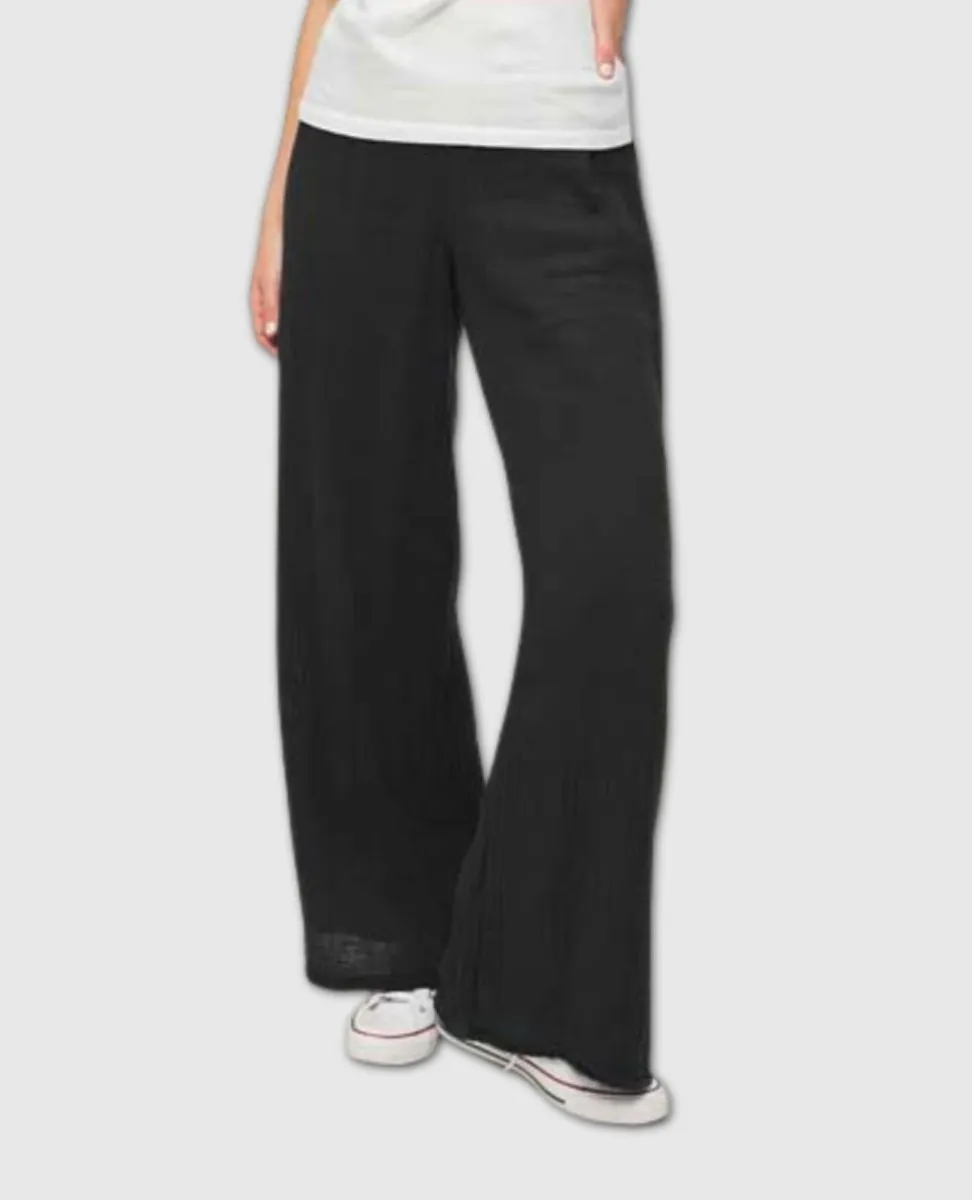 Susie Smocked Wide Leg Pant Black