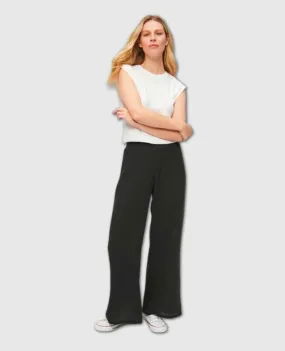 Susie Smocked Wide Leg Pant Black