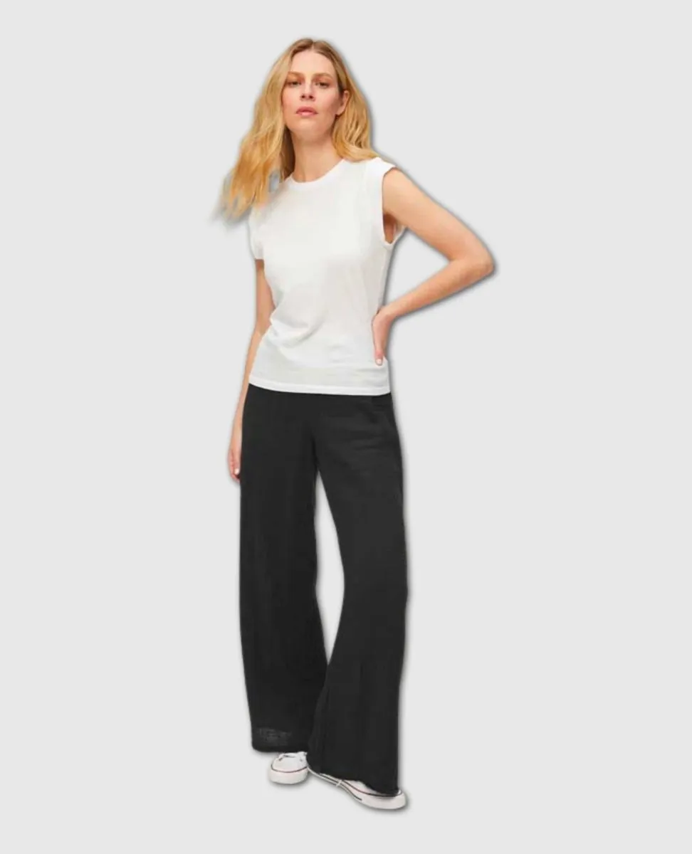 Susie Smocked Wide Leg Pant Black