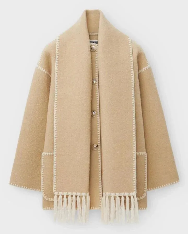 Tassel Scarf Collar Jacket - Final Sale