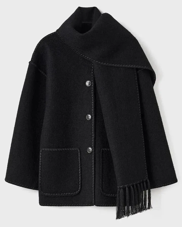 Tassel Scarf Collar Jacket - Final Sale