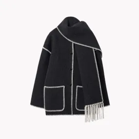 Tassel Scarf Collar Jacket - Final Sale