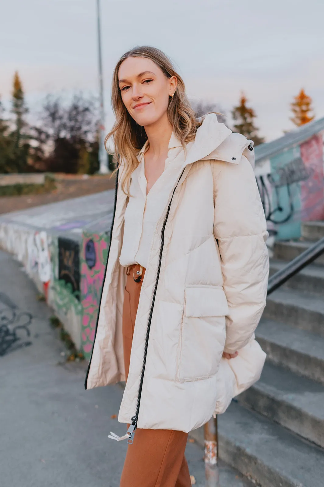 The Kae Puffer Coat - Birch - PLUS