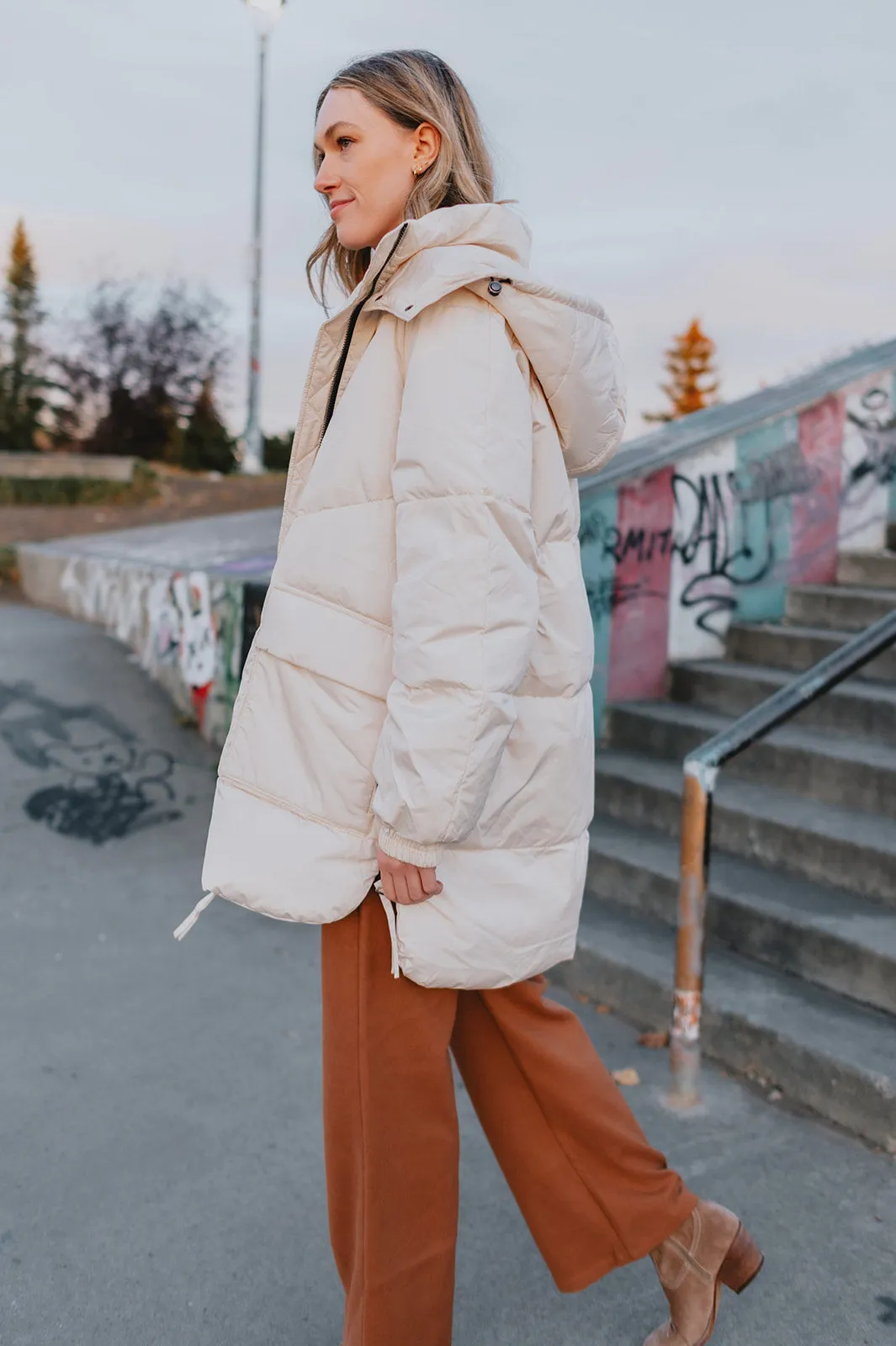 The Kae Puffer Coat - Birch - PLUS