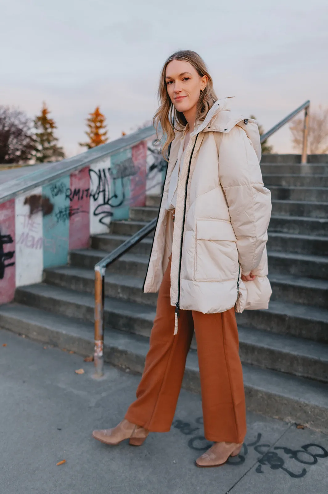 The Kae Puffer Coat - Birch - PLUS