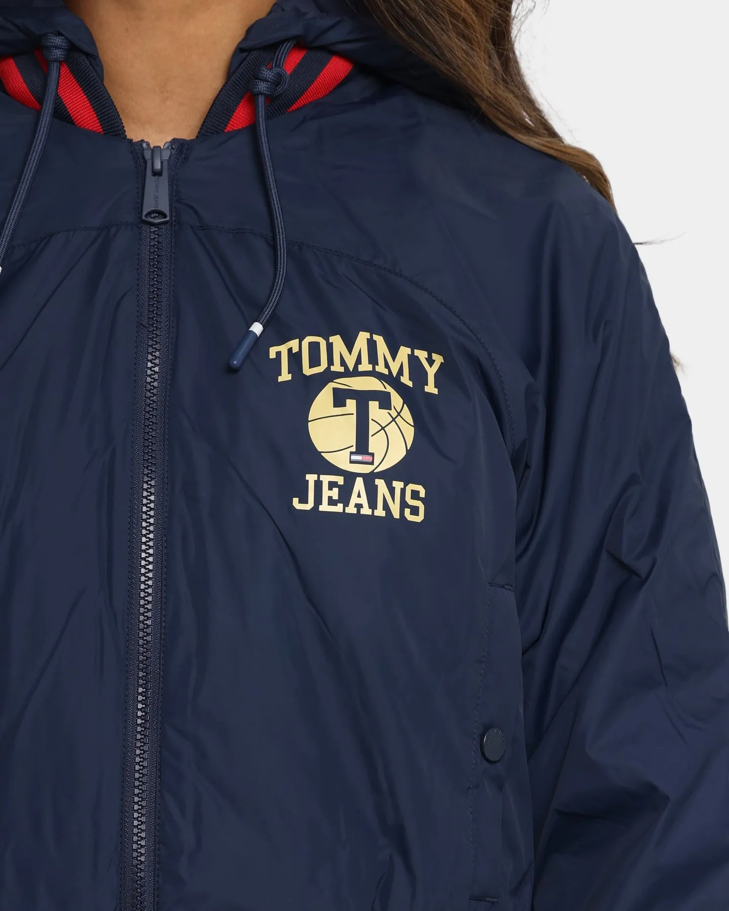 Tommy Jeans Women's Detachable Hood Bomber Jacket Twilight Navy