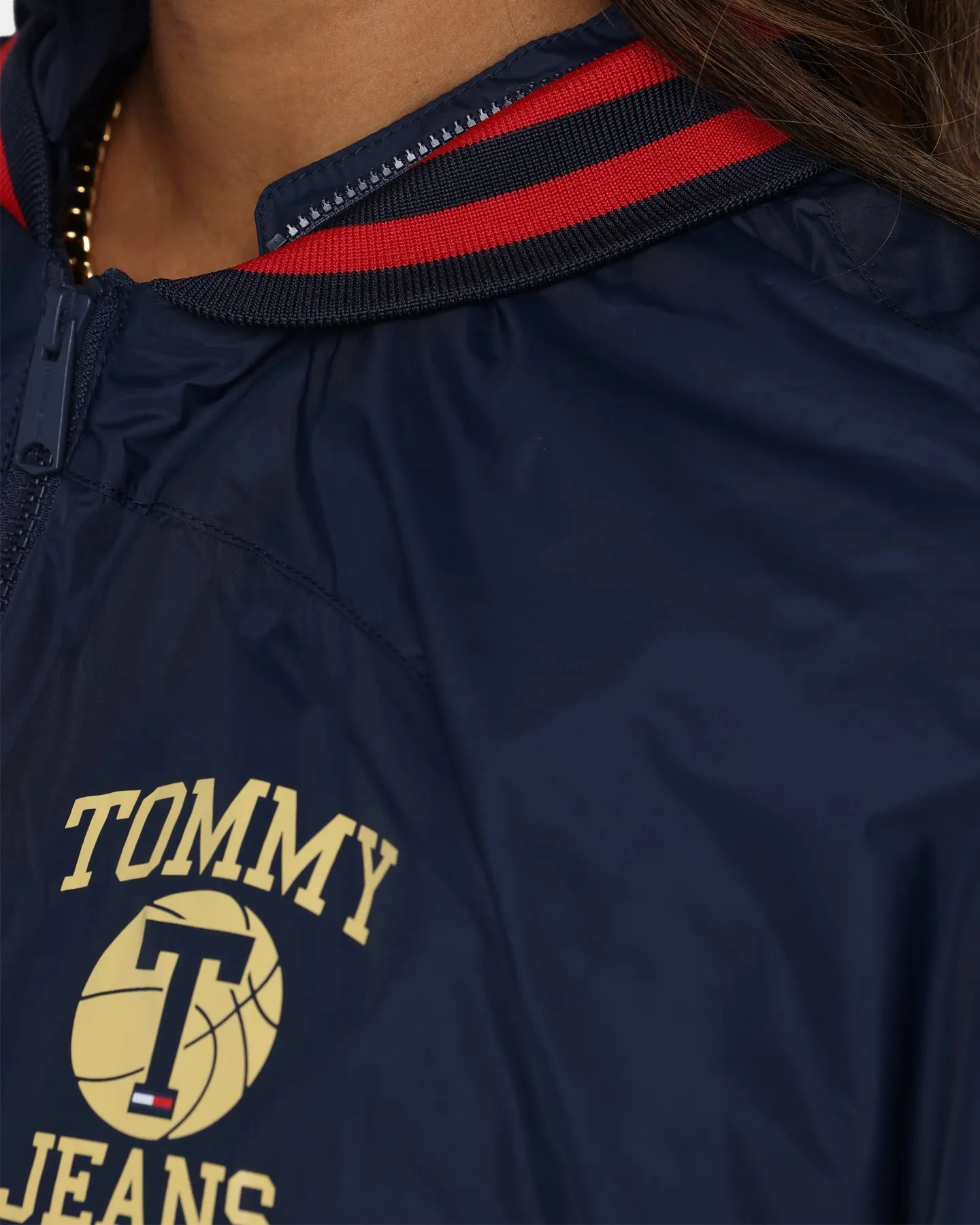 Tommy Jeans Women's Detachable Hood Bomber Jacket Twilight Navy