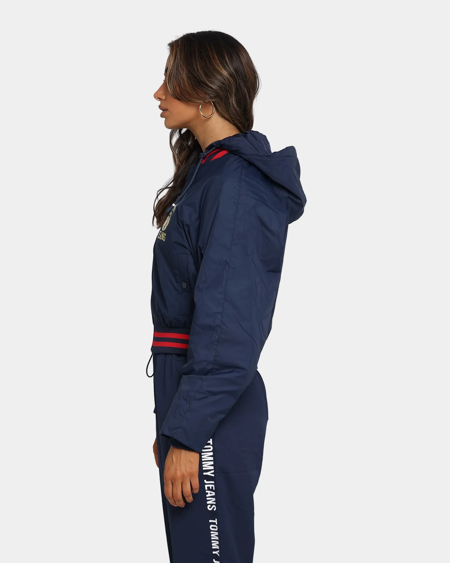 Tommy Jeans Women's Detachable Hood Bomber Jacket Twilight Navy