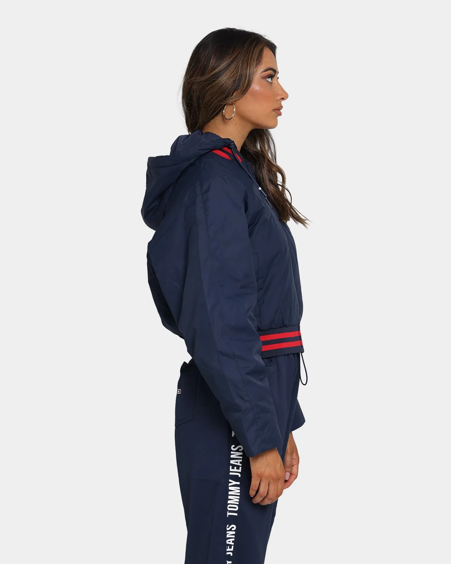 Tommy Jeans Women's Detachable Hood Bomber Jacket Twilight Navy