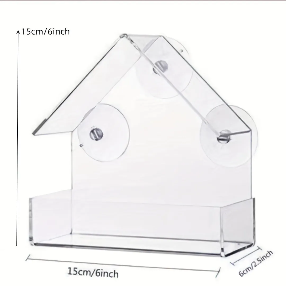 Transparent Acrylic Hanging Feeder Outdoor Birdhouse for Garden Viewing