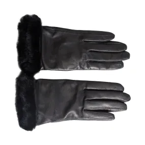 UGG Classic Leather Smart Black Gloves - Women's