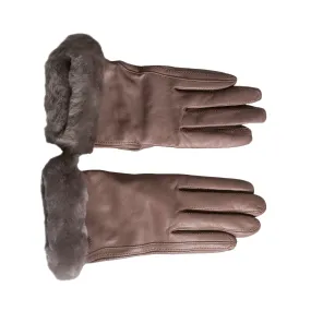 UGG Classic Leather Smart Stormy Grey Gloves - Women's