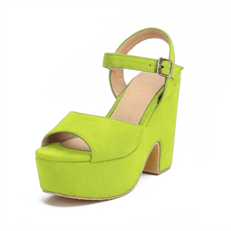 Vibrant and Solid Color High Heel and Platform Shoes