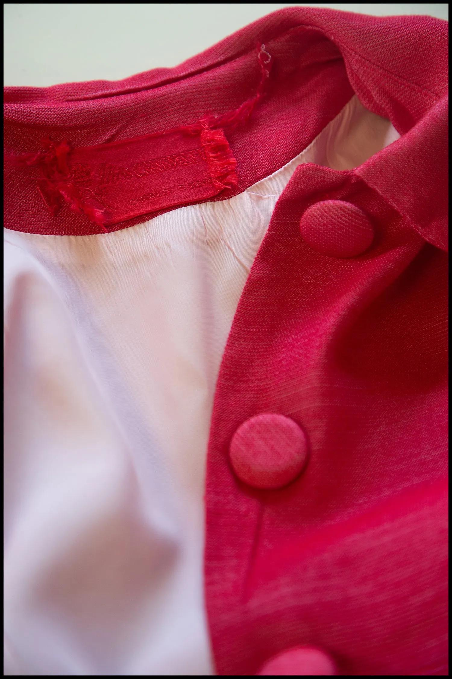 Vintage 1960s Raspberry Pink Silk Maxi Coat