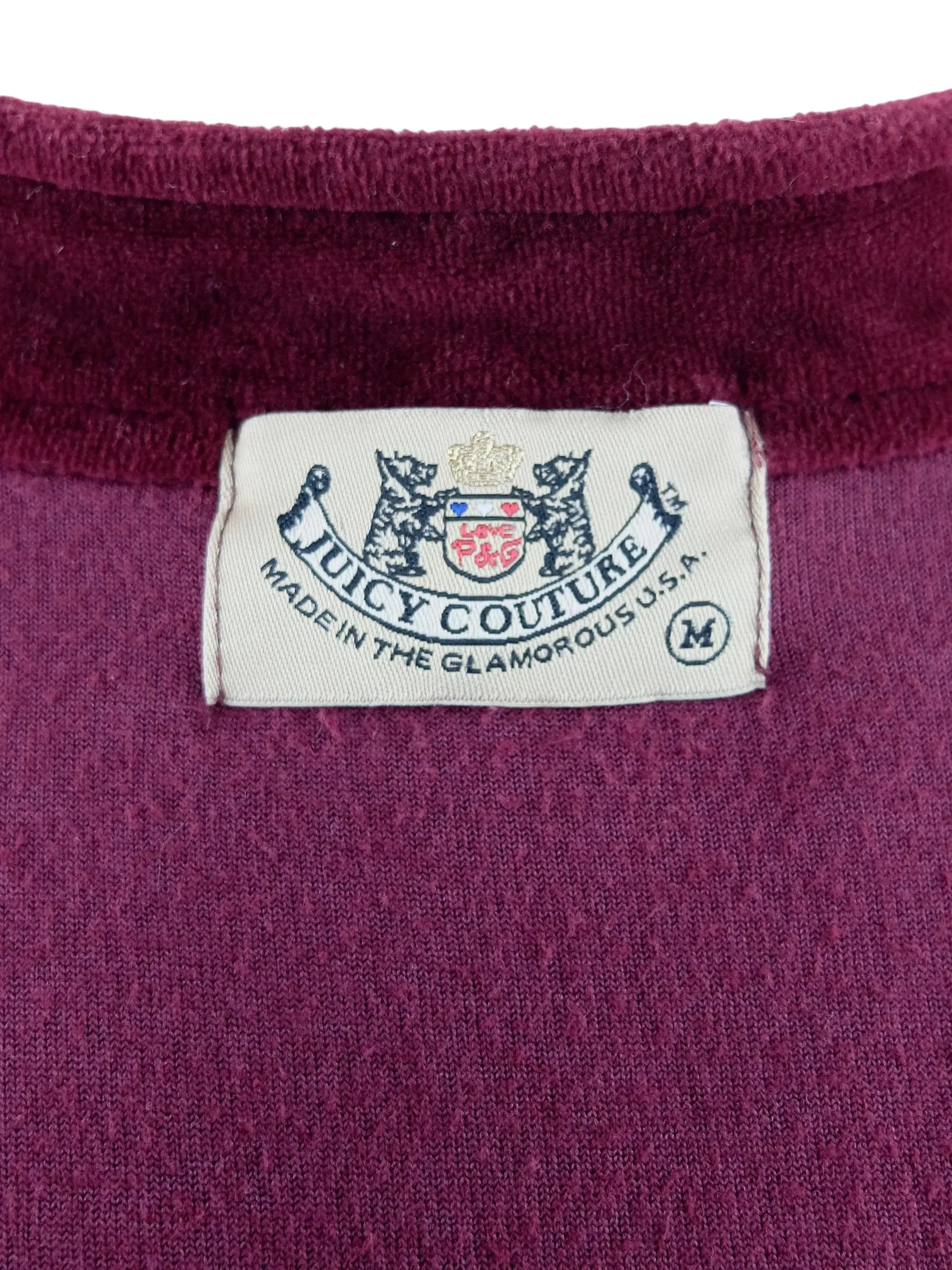 Vintage 2000s Y2K Juicy Couture Maroon Burgundy Velour Velvet Mockneck Zip Up Fitted Track Suit Jacket | Size S-M