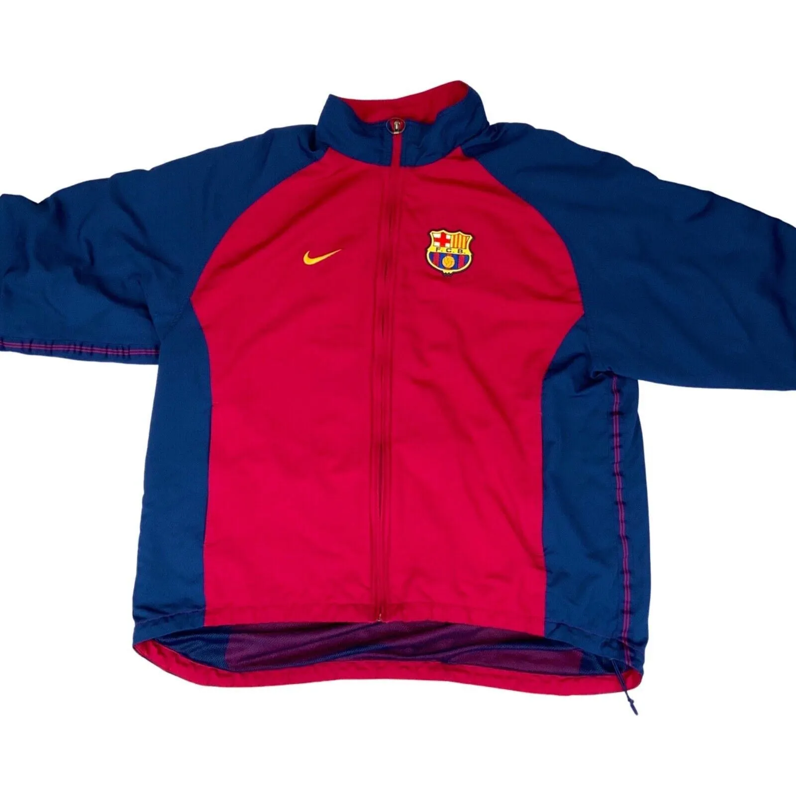 Vintage 90s 00s Red Blue Nike F.C. Barcelona Track Jacket XL