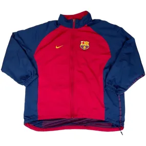 Vintage 90s 00s Red Blue Nike F.C. Barcelona Track Jacket XL