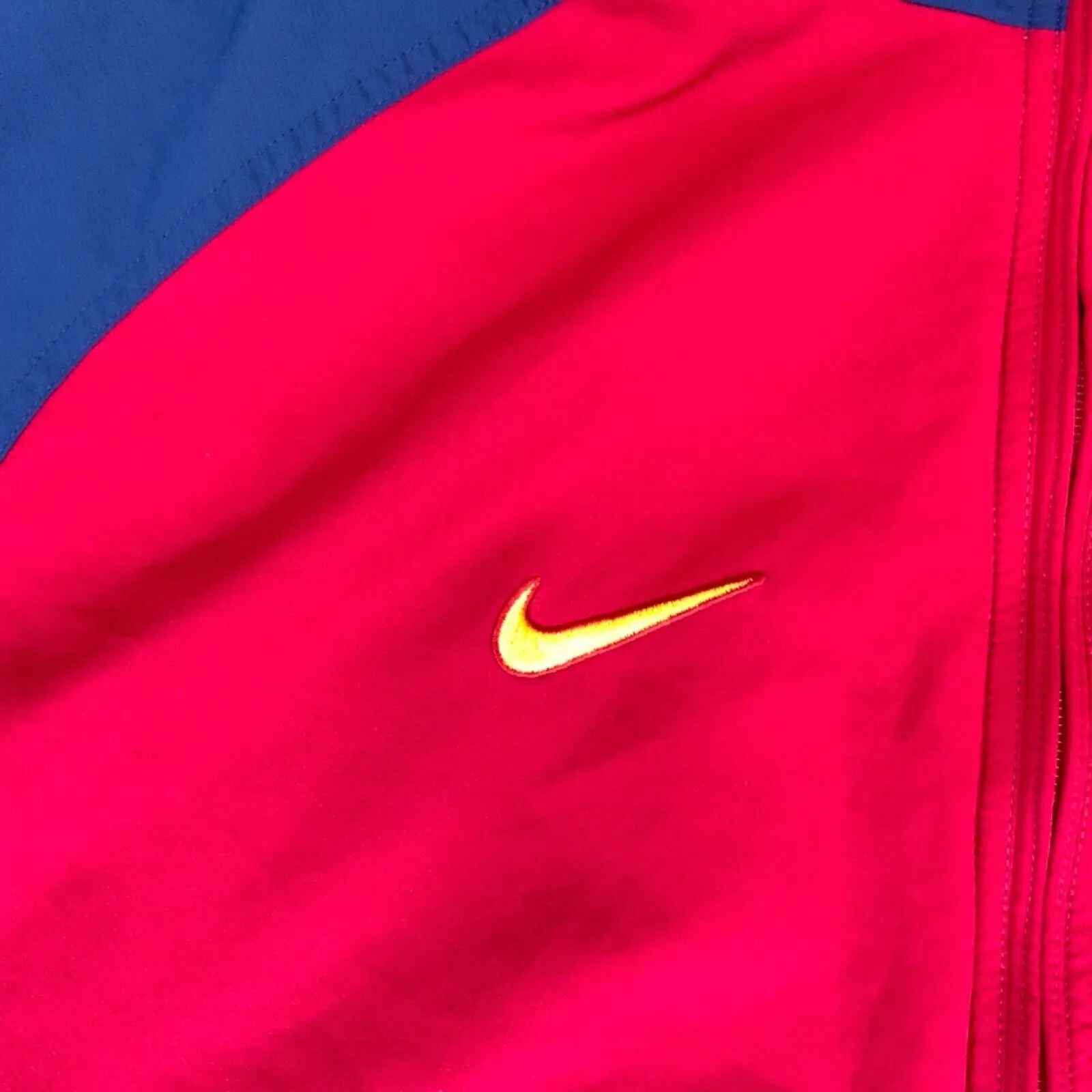 Vintage 90s 00s Red Blue Nike F.C. Barcelona Track Jacket XL