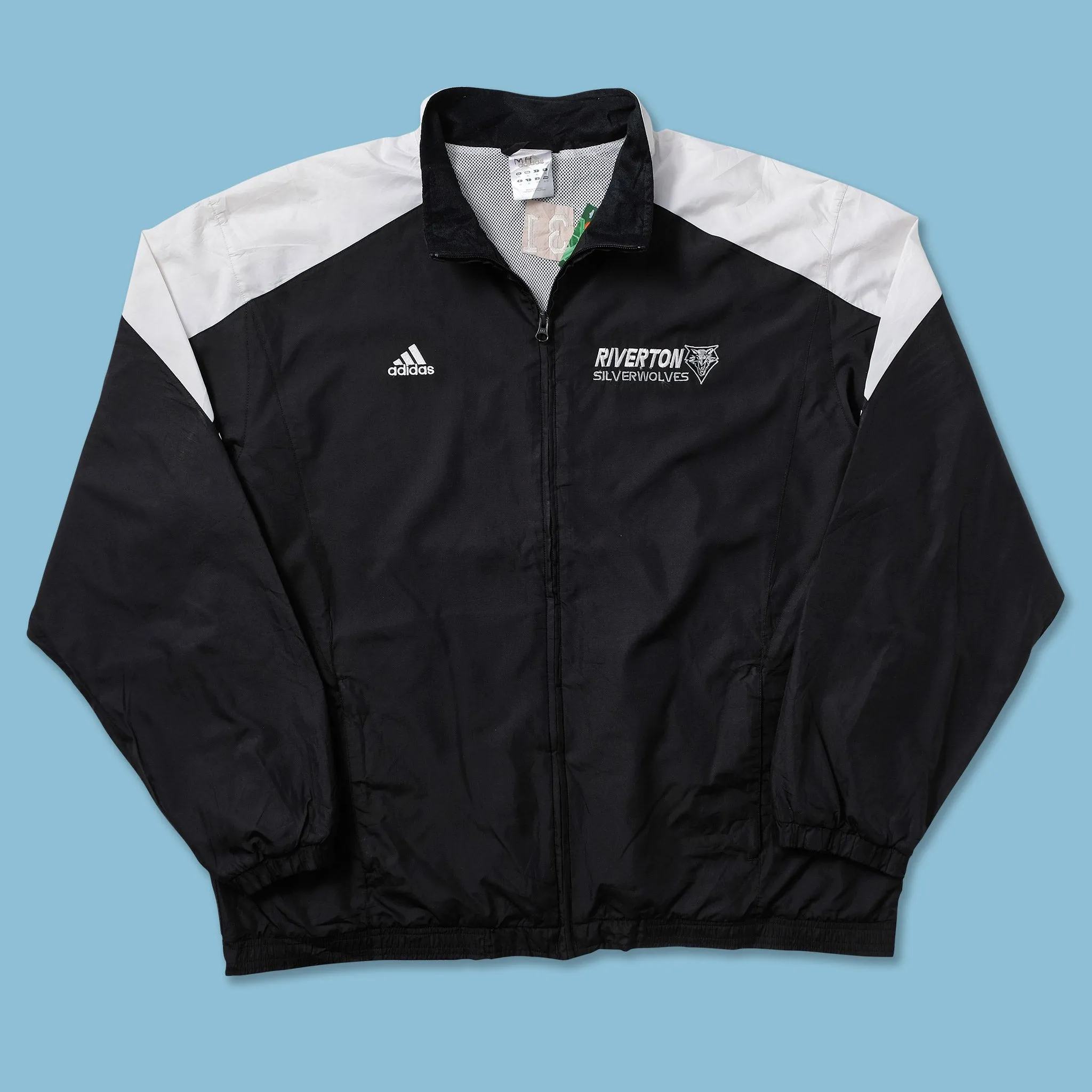 Vintage adidas Riverton Silverwolves Track Jacket XLarge