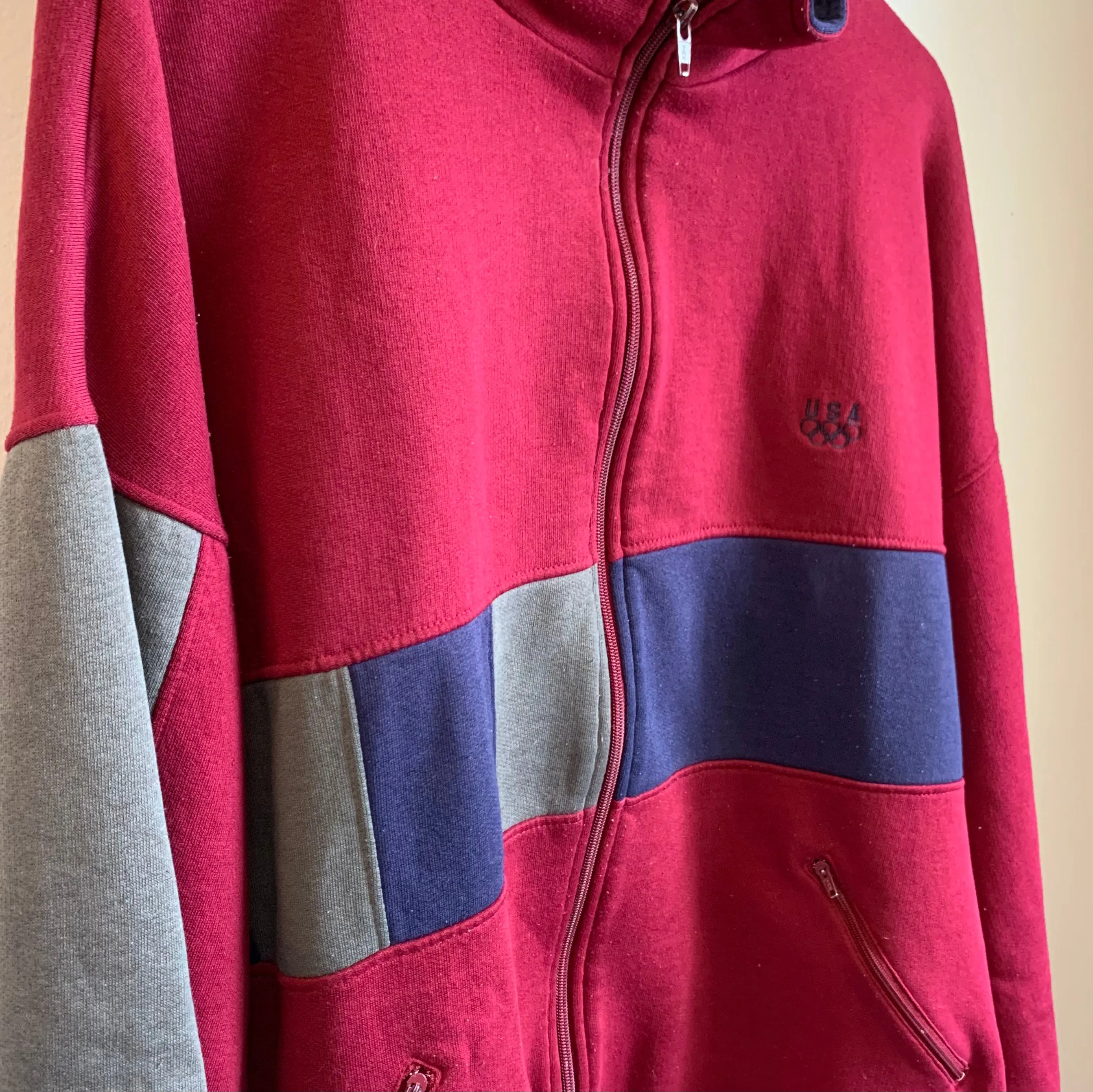 Vintage Maroon Track Jacket L