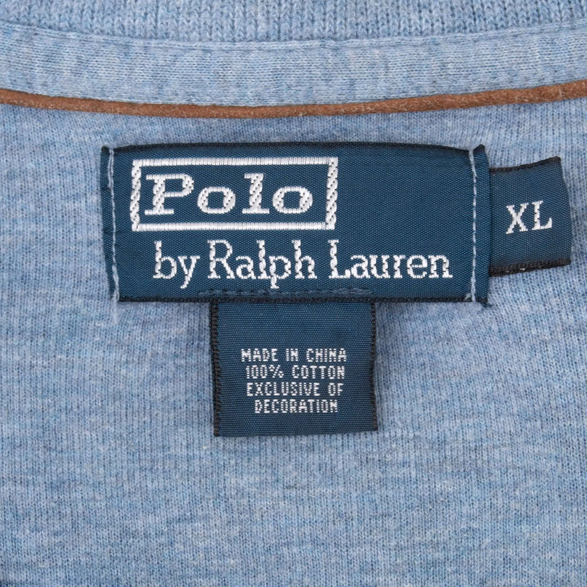 VINTAGE POLO RALPH LAUREN BLUE QUARTER 1/4 ZIP SWEATER 1990S XL