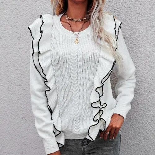 Vintage White Sweater Womens Pullover