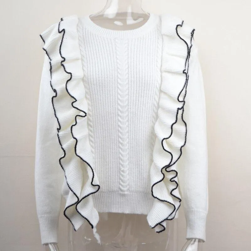 Vintage White Sweater Womens Pullover