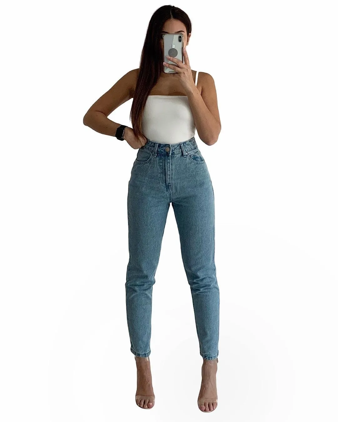 Wakee Denim Boyfriend Jean High Rise - Blue