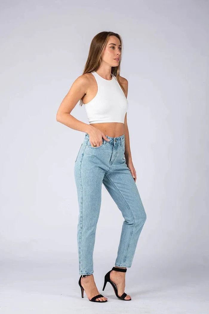 Wakee Denim Boyfriend Jean High Rise - Blue