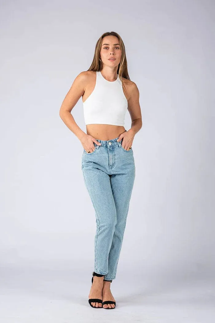 Wakee Denim Boyfriend Jean High Rise - Blue