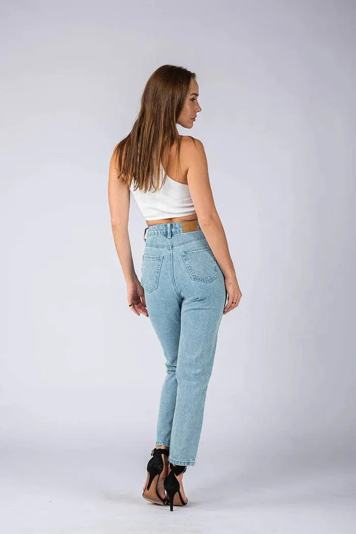 Wakee Denim Boyfriend Jean High Rise - Blue