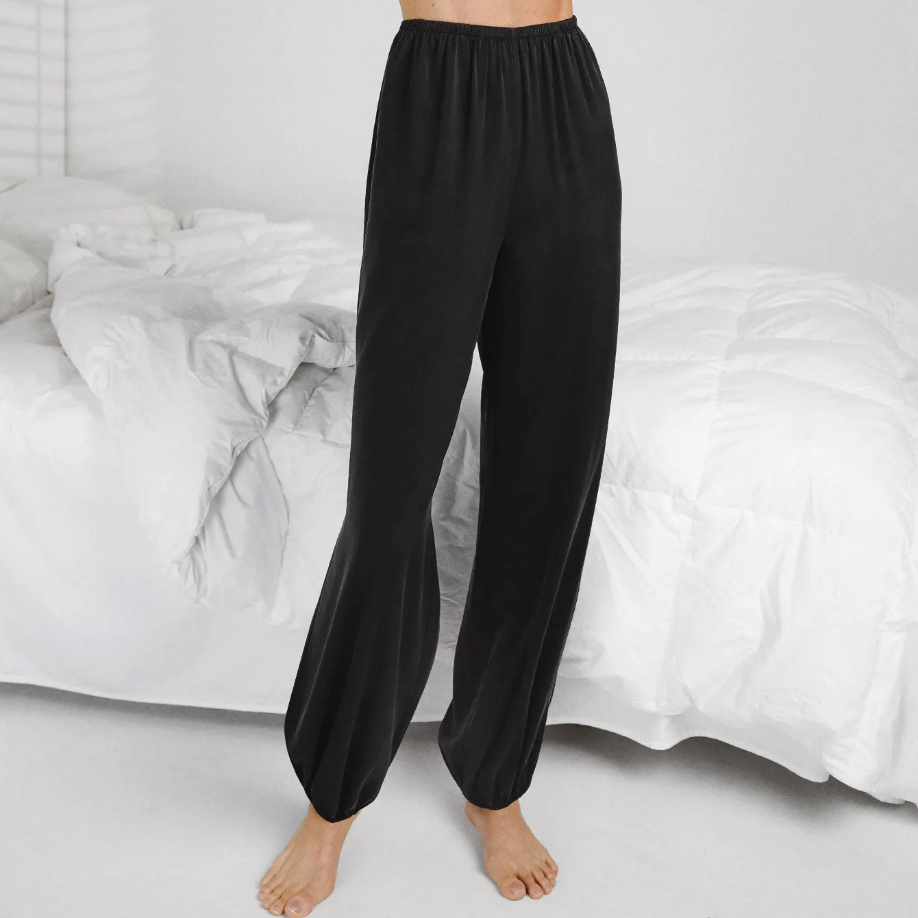 Washable Silk Long Sleeve Jogger Pant Set