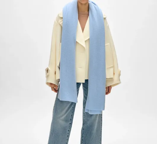 White   Warren - Cashmere Travel Wrap in Icy Blue