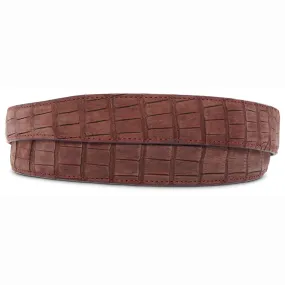 Wine Nubuck Crocodile Belt Straps