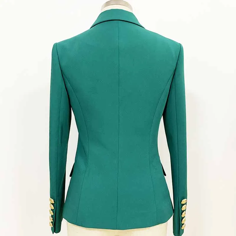 Women Coats Teal Jacket Long Sleeves Blazer Breasted Coat