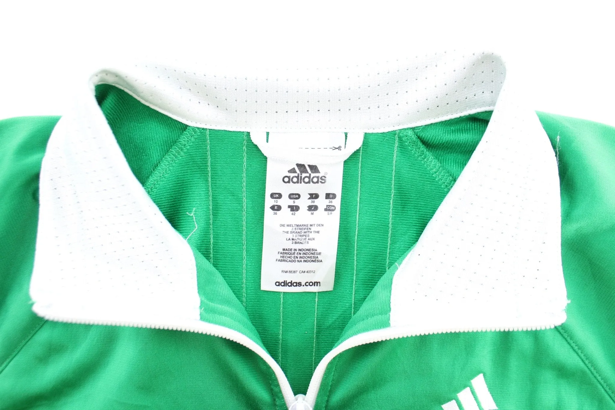 Women's Adidas Embroidered Logo Green Track Zip Up Jacket