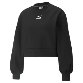 Women's Apparel PUMA CLASSICS PUFF SLEEVES SWEATSHIRT 531616-01 BLACK