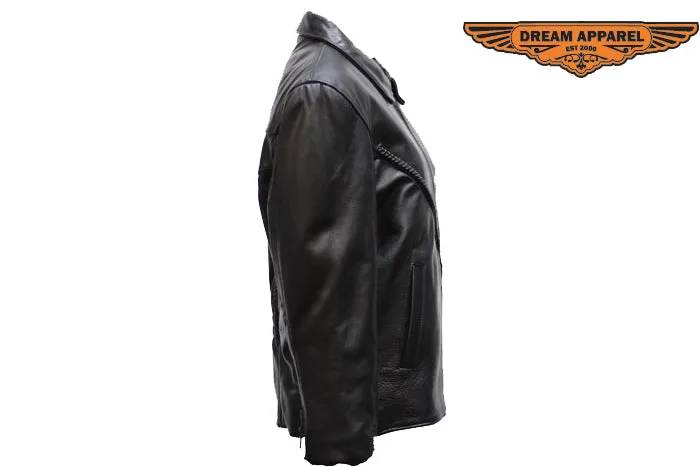 Women's Motorcycle Jacket With Braided Front & Back