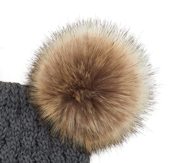 Women's Solid Winter Double Pom Pom Beanie Hat (HAT2055, HAT2055-S)