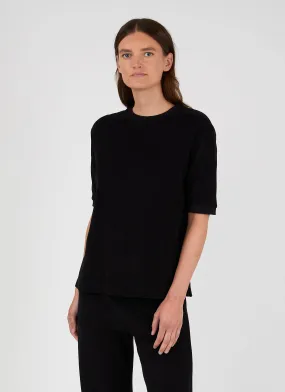 Women's Towelling T-shirt in Black