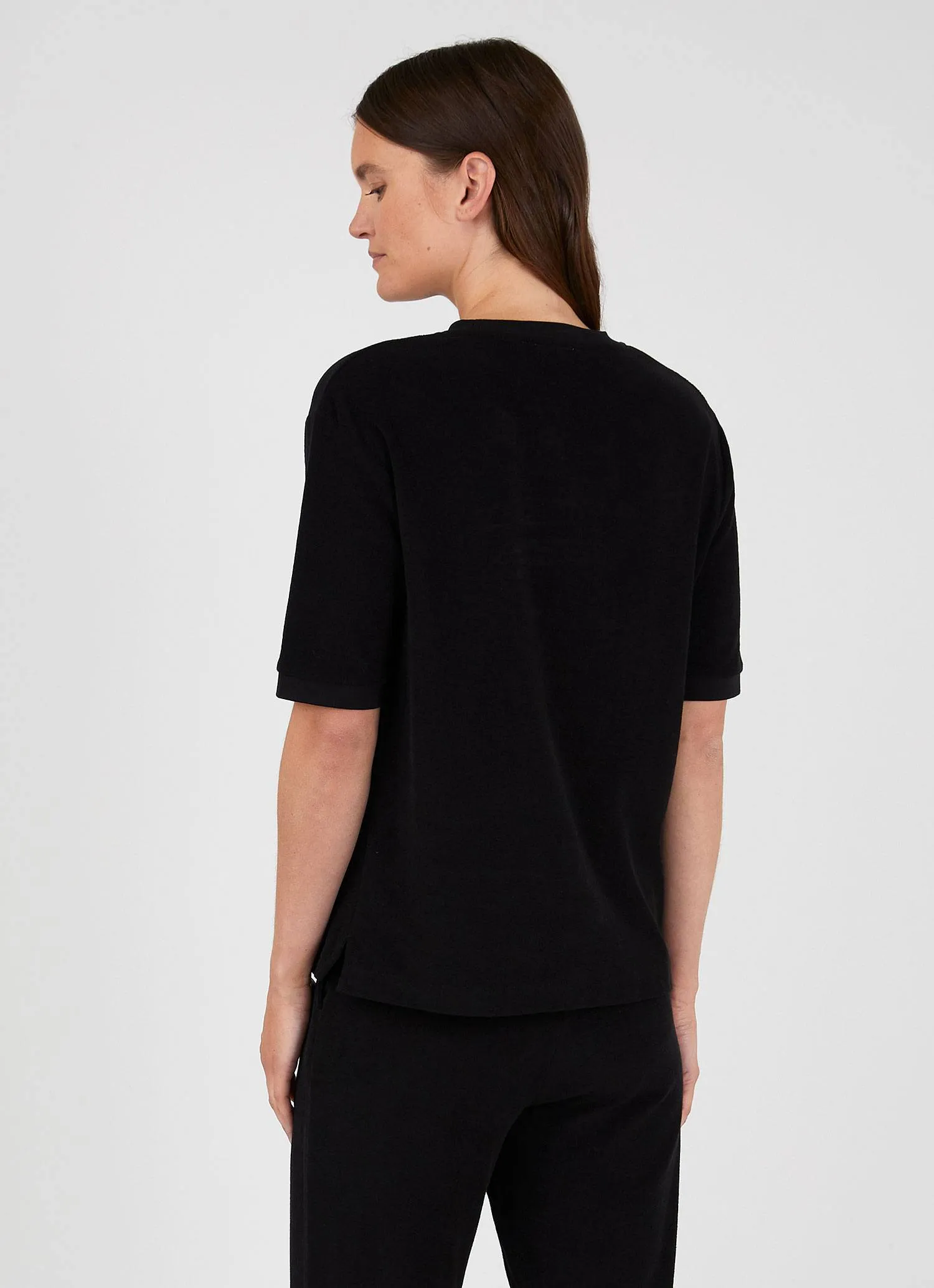 Women's Towelling T-shirt in Black