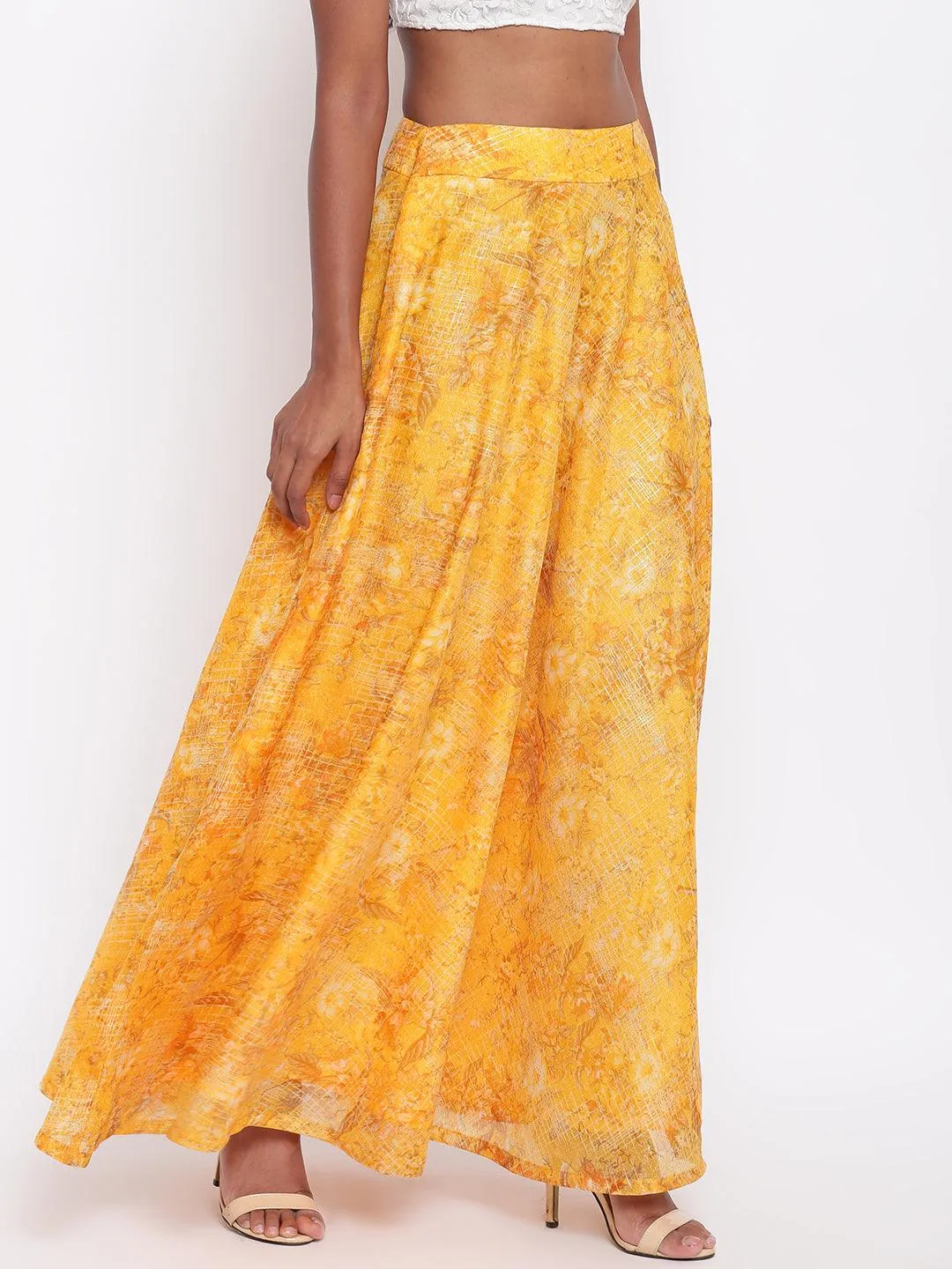 Yellow Foil Organza Skirt