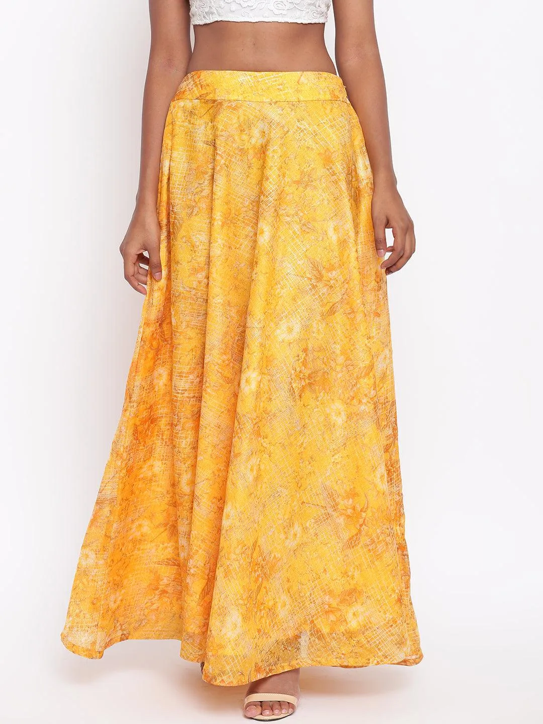 Yellow Foil Organza Skirt