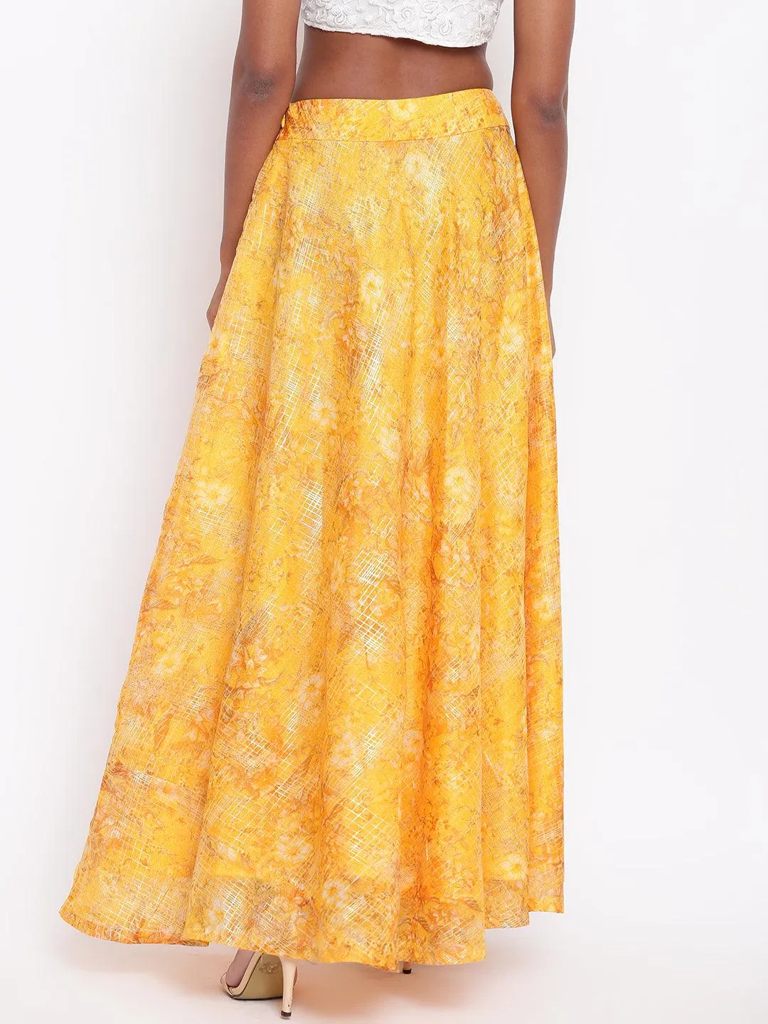 Yellow Foil Organza Skirt