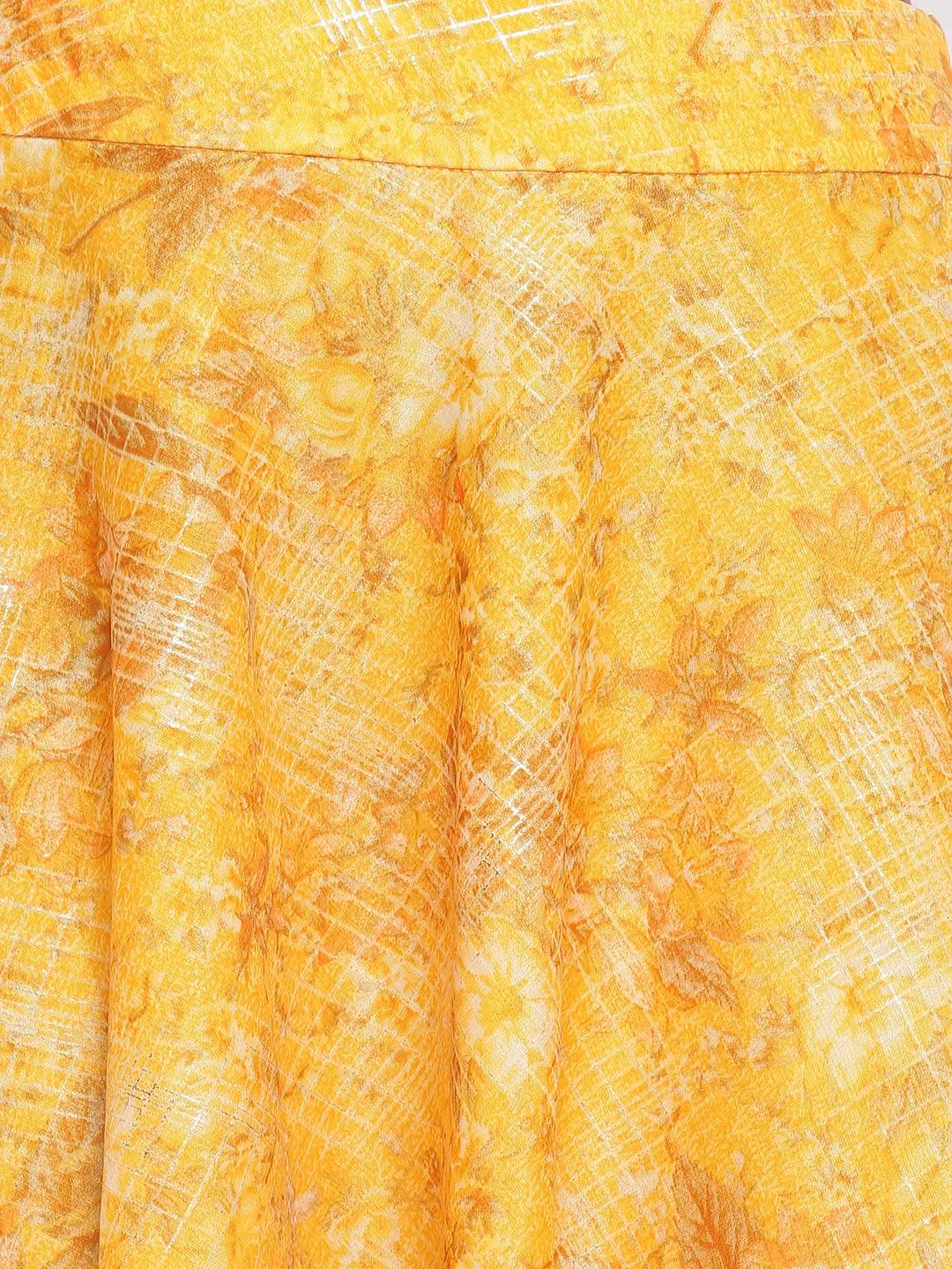 Yellow Foil Organza Skirt