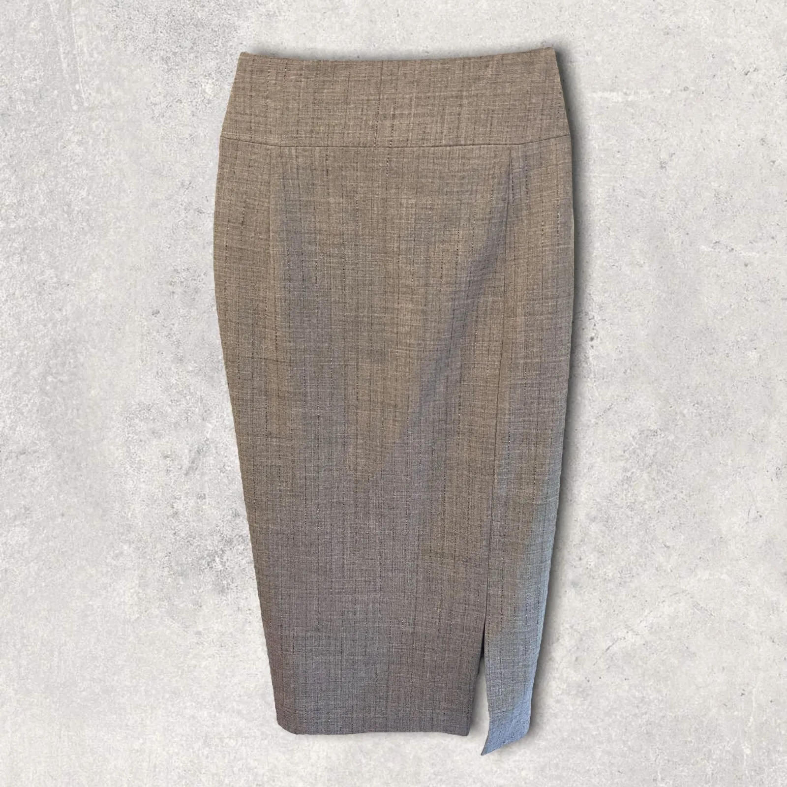 Zapa Grey Lightweight Viscous/Wool Blend Pencil Skirt  UK 12 US 8 EU 40 RRP £175