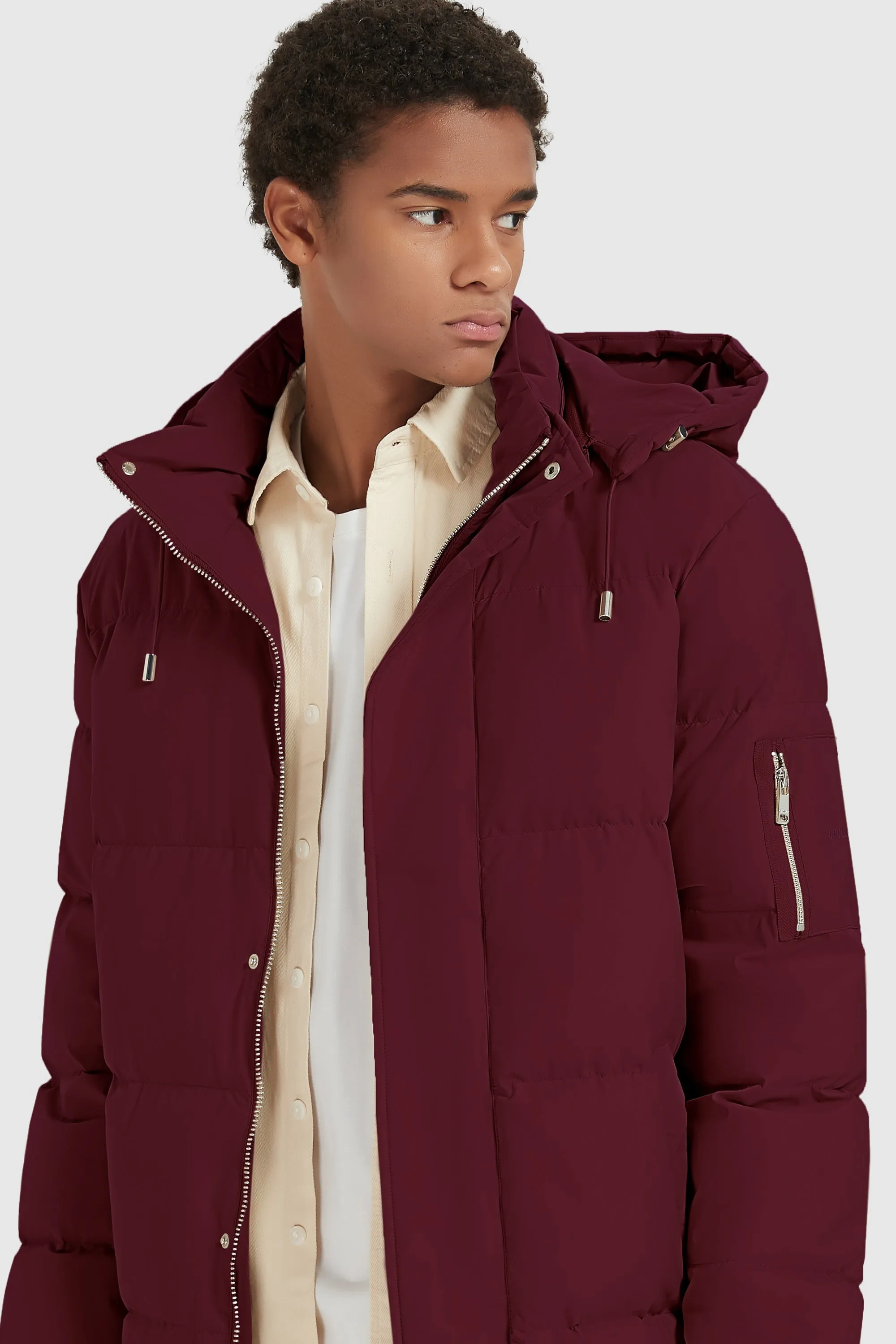 Zip Up Snap Button Thickened Down Jacket